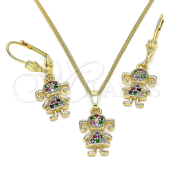 Gold Filled Ring — Earring and Pendant Adult Set Little Girl Design — main product view — SKU 133968 | Oro Laminado anillo — Earring and Pendant Adult Set Little Girl diseño — SKU 133968