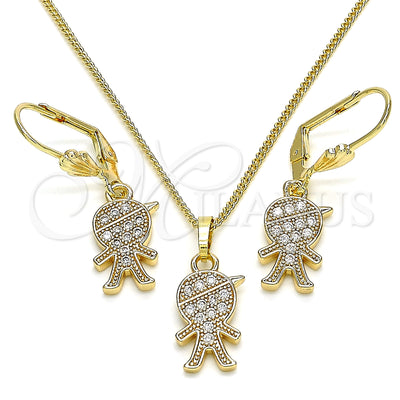 Juego de Aretes y Dije de Oro Laminado 10.210.0143 por Mayoreo, vista principal del producto