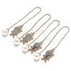 Oro Laminado Threader Earring, Gold Filled Style Little Boy Design, with Multicolor Micro Pave, Polished, Golden Finish, 02.210.0360.1