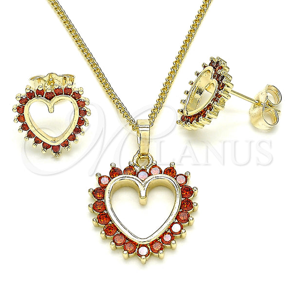 Gold Filled Ring — Earring and Pendant Adult Set Heart Design with — main product view — SKU 134006 | Oro Laminado anillo — Earring and Pendant Adult Set corazón diseño with — SKU 134006