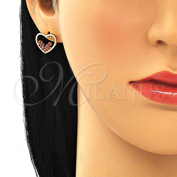 Gold Filled Ring — Earring and Pendant Adult Set Heart Design with — alternate product view — SKU 134009 | Oro Laminado anillo — Earring and Pendant Adult Set corazón diseño with — SKU 134009