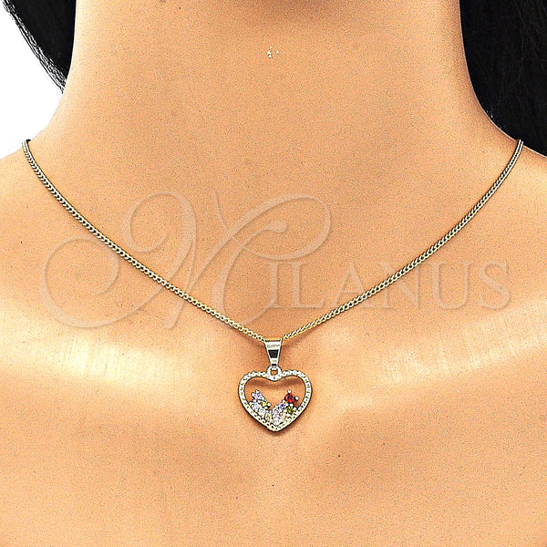 Gold Filled Ring — Earring and Pendant Adult Set Heart Design with — alternate product view — SKU 134010 | Oro Laminado anillo — Earring and Pendant Adult Set corazón diseño with — SKU 134010