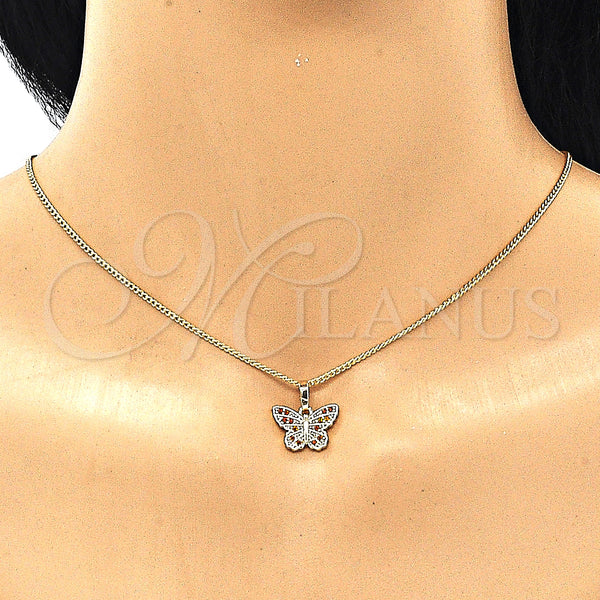 Gold Filled Ring — Earring and Pendant Adult Set Butterfly Design with — alternate product view — SKU 134014 | Oro Laminado anillo — Earring and Pendant Adult Set Butterfly diseño with — SKU 134014