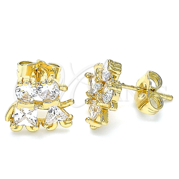Gold Filled Ring — Stud Earring Little Girl and Little Boy Design — main product view — SKU 134028 | Oro Laminado anillo — Stud Earring Little Girl and Little Boy diseño — SKU 134028
