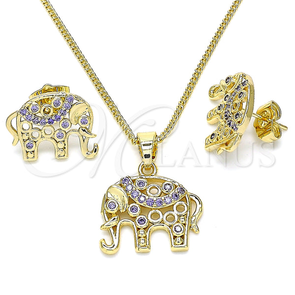 Gold Filled Ring — Earring and Pendant Adult Set Elephant Design with — main product view — SKU 134036 | Oro Laminado anillo — Earring and Pendant Adult Set Elephant diseño with — SKU 134036