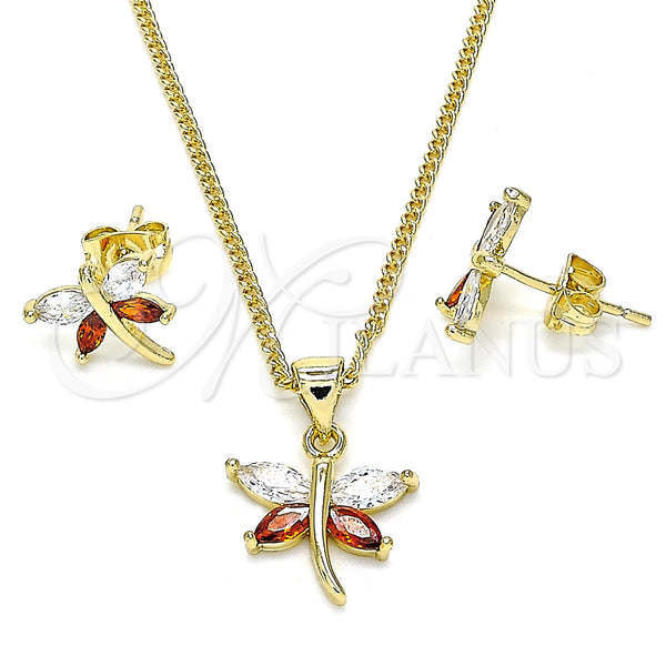 Gold Filled Ring — Earring and Pendant Adult Set Dragon-Fly Design with — main product view — SKU 134083 | Oro Laminado anillo — Earring and Pendant Adult Set Dragon-Fly diseño with — SKU 134083
