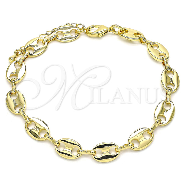 Gold Filled Bracelet — Basic Bracelet Puff Mariner Design Polished 04. 08 — main product view — SKU 134087 | Oro Laminado brazalete — básico Bracelet Puff Mariner diseño pulido 04. 08 — SKU 134087