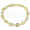 Oro Laminado Basic Bracelet, Gold Filled Style Puff Mariner Design, Polished, Golden Finish, 04.326.0002.08 (08 MM Thickness, 8 Inches Length)