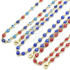 Oro Laminado Necklace and Bracelet, Gold Filled Style Evil Eye Design, Red Resin Finish, Golden Finish, 06.63.0199.2