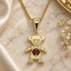 Oro Laminado Pendant Necklace, Gold Filled Style Little Girl Design, with Garnet Cubic Zirconia, Polished, Golden Finish, 04.253.0013.20 (01 MM Thickness, 20 Inches Length)
