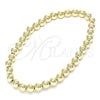 Oro Laminado Fancy Bracelet, Gold Filled Style Expandable Bead and Ball Design, Polished, Golden Finish, 03.299.0037.07 (06 MM Thickness, 7 Inches Length)