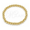 Oro Laminado Fancy Bracelet, Gold Filled Style Expandable Bead and Ball Design, Polished, Golden Finish, 03.299.0037.07 (06 MM Thickness, 7 Inches Length)
