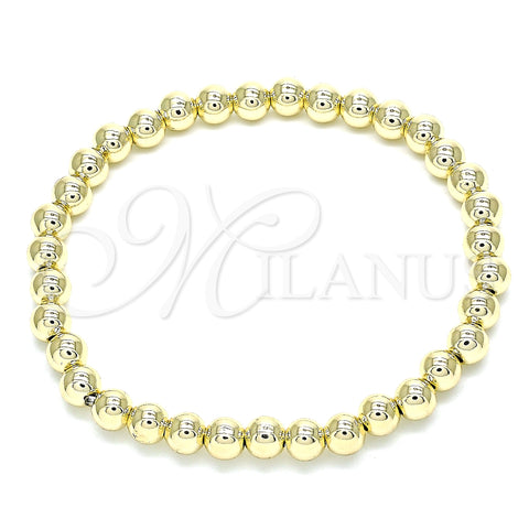 Oro Laminado Fancy Bracelet, Gold Filled Style Expandable Bead and Ball Design, Polished, Golden Finish, 03.299.0037.07 (06 MM Thickness, 7 Inches Length)