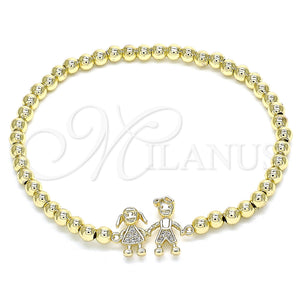 Gold Filled Bracelet — Fancy Bracelet Expandable Bead and Little Girl Design — main product view — SKU 134104 | Oro Laminado brazalete — elegante Bracelet Expandable Bead and Little Girl diseño — SKU 134104