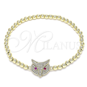 Gold Filled Bracelet — Fancy Bracelet Expandable Bead and Owl Design with — main product view — SKU 134107 | Oro Laminado brazalete — elegante Bracelet Expandable Bead and Owl diseño with — SKU 134107