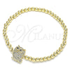 Dorado Oro Laminado Pulsera, vista 3 de la galería del producto por Mayoreo, vista adicional 3 del producto
