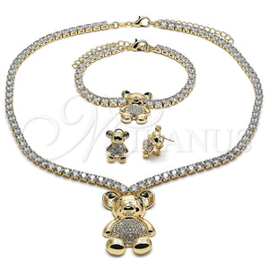 Gold Filled Ring — Necklace Bracelet and Earring Teddy Bear Design with — main product view — SKU 134126 | Oro Laminado anillo — Necklace Bracelet and Earring Teddy Bear diseño with — SKU 134126