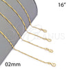 Oro Laminado Basic Necklace, Gold Filled Style Singapore Design, Polished, Golden Finish, 04.09.0169.16 (16 Inches Length)