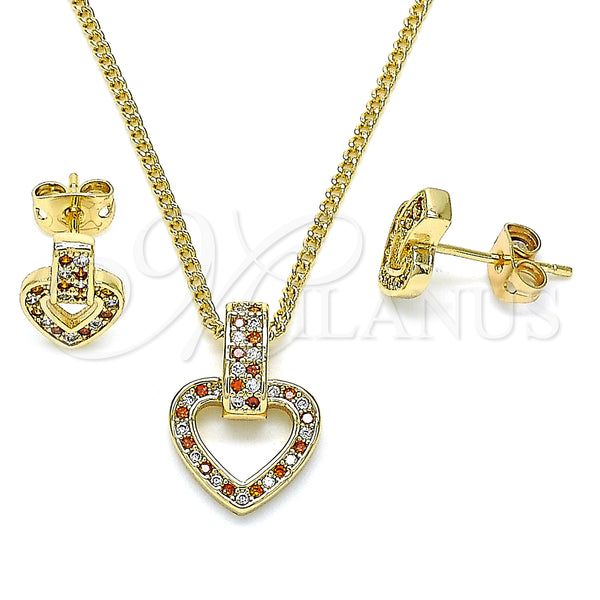 Gold Filled Ring — Earring and Pendant Adult Set Heart Design with — main product view — SKU 134141 | Oro Laminado anillo — Earring and Pendant Adult Set corazón diseño with — SKU 134141