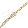 Oro Laminado Fancy Bracelet, Gold Filled Style Paperclip Design, Polished, Golden Finish, 03.321.0001.09 (09 MM Thickness, 9 Inches Length)
