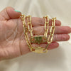 Oro Laminado Necklace and Bracelet, Gold Filled Style Paperclip Design, Polished, Golden Finish, 06.321.0001