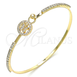 Gold Filled Jewelry — Individual Bangle Butterfly Design with White Micro Pave — main product view — SKU 134154 | Oro Laminado joyería — Individual Bangle Butterfly diseño with blanco Micro Pave — SKU 134154