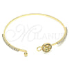 Oro Laminado Individual Bangle, Gold Filled Style Butterfly Design, with Multicolor Micro Pave and White Crystal, Polished, Golden Finish, 07.193.0023.1.04 (02 MM Thickness, Size 4 (2.25 Diameter))