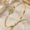 Oro Laminado Individual Bangle, Gold Filled Style Butterfly Design, with Multicolor Micro Pave and White Crystal, Polished, Golden Finish, 07.193.0023.1.04 (02 MM Thickness, Size 4 (2.25 Diameter))