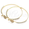 Oro Laminado Individual Bangle, Gold Filled Style Butterfly Design, with Multicolor Micro Pave and White Crystal, Polished, Golden Finish, 07.193.0023.1.04 (02 MM Thickness, Size 4 (2.25 Diameter))
