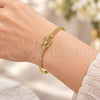 Oro Laminado Individual Bangle, Gold Filled Style Owl Design, with Multicolor Micro Pave and White Crystal, Polished, Golden Finish, 07.193.0025.1.04 (02 MM Thickness, Size 4 (2.25 Diameter))
