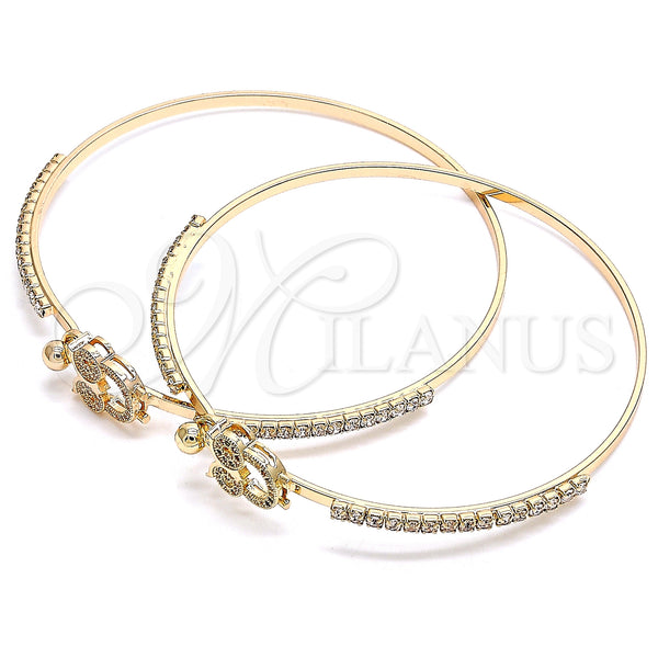 Gold Filled Jewelry — Individual Bangle Owl Design with Multicolor Micro Pave — alternate product view — SKU 134159 | Oro Laminado joyería — Individual Bangle Owl diseño with Multicolor Micro Pave — SKU 134159