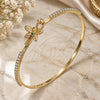 Oro Laminado Individual Bangle, Gold Filled Style Dragon-Fly Design, with Multicolor Micro Pave and White Crystal, Polished, Golden Finish, 07.193.0026.1.04 (02 MM Thickness, Size 4 (2.25 Diameter))