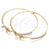 Oro Laminado Individual Bangle, Gold Filled Style Dragon-Fly Design, with Multicolor Micro Pave and White Crystal, Polished, Golden Finish, 07.193.0026.1.04 (02 MM Thickness, Size 4 (2.25 Diameter))