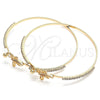 Oro Laminado Individual Bangle, Gold Filled Style Dragon-Fly Design, with Multicolor Micro Pave and White Crystal, Polished, Golden Finish, 07.193.0026.1.04 (02 MM Thickness, Size 4 (2.25 Diameter))