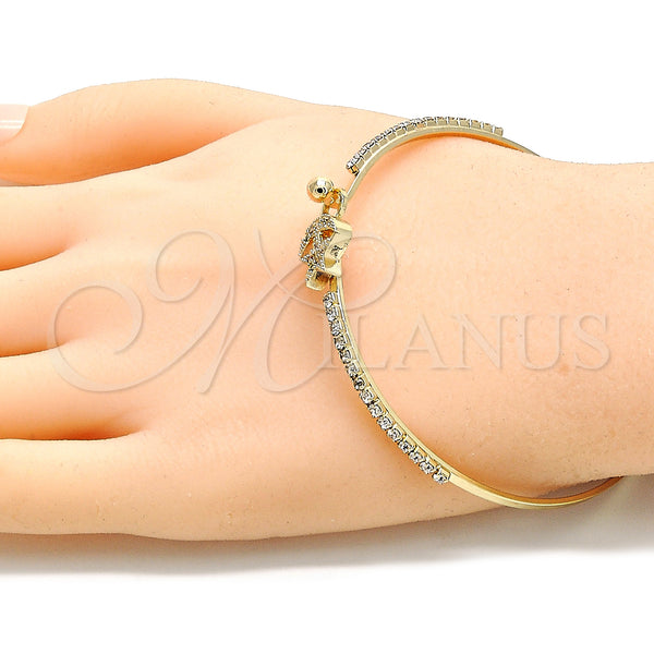 Gold Filled Jewelry — Individual Bangle Star and Moon Design with Multicolor — alternate product view — SKU 134165 | Oro Laminado joyería — Individual Bangle estrella and Moon diseño with Multicolor — SKU 134165