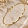 Oro Laminado Individual Bangle, Gold Filled Style Star and Moon Design, with Multicolor Micro Pave and White Crystal, Polished, Golden Finish, 07.193.0028.1.04 (02 MM Thickness, Size 4 (2.25 Diameter))