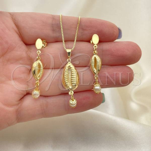 Gold Filled Ring — Earring and Pendant Adult Set Shell and Box — main product view — SKU 134189 | Oro Laminado anillo — Earring and Pendant Adult Set Shell and Box — SKU 134189