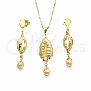 Gold Filled Ring — Earring and Pendant Adult Set Shell and Box — main product view — SKU 134189 | Oro Laminado anillo — Earring and Pendant Adult Set Shell and Box — SKU 134189