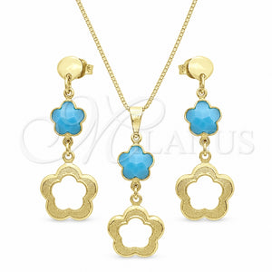 Gold Filled Ring — Earring and Pendant Adult Set Flower and Box — main product view — SKU 134200 | Oro Laminado anillo — Earring and Pendant Adult Set flor and Box — SKU 134200