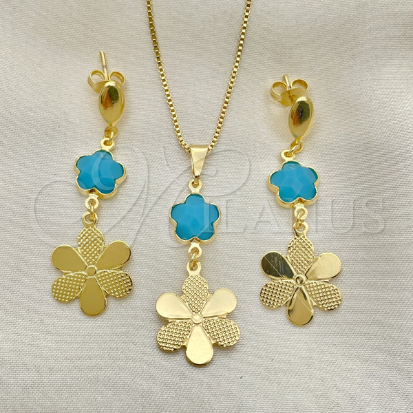 Gold Filled Ring — Earring and Pendant Adult Set Flower and Box — alternate product view — SKU 134202 | Oro Laminado anillo — Earring and Pendant Adult Set flor and Box — SKU 134202