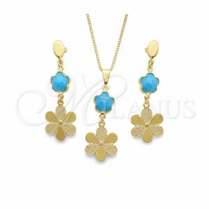 Gold Filled Ring — Earring and Pendant Adult Set Flower and Box — main product view — SKU 134202 | Oro Laminado anillo — Earring and Pendant Adult Set flor and Box — SKU 134202