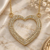 Oro Laminado Pendant Necklace, Gold Filled Style Heart Design, with White Micro Pave, Polished, Golden Finish, 04.156.0285.20 (02 MM Thickness, 20 Inches Length)
