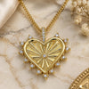 Oro Laminado Pendant Necklace, Gold Filled Style Heart Design, with White Micro Pave and White Cubic Zirconia, Polished, Golden Finish, 04.156.0294.20 (02 MM Thickness, 20 Inches Length)