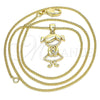 Oro Laminado Pendant Necklace, Gold Filled Style Little Girl Design, with White Micro Pave, Polished, Golden Finish, 04.156.0295.20 (02 MM Thickness, 20 Inches Length)