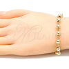 Oro Laminado Fancy Bracelet, Gold Filled Style Ball Design, Polished, Golden Finish, 03.63.2178.07 (06 MM Thickness, 7 Inches Length)