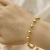Oro Laminado Fancy Bracelet, Gold Filled Style Ball Design, Polished, Golden Finish, 03.63.2178.07 (06 MM Thickness, 7 Inches Length)
