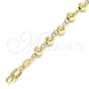 Oro Laminado Fancy Bracelet, Gold Filled Style Ball Design, Polished, Golden Finish, 03.63.2178.07 (06 MM Thickness, 7 Inches Length)