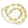 Oro Laminado Fancy Bracelet, Gold Filled Style Ball Design, Polished, Golden Finish, 03.63.2178.07 (06 MM Thickness, 7 Inches Length)