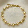 Oro Laminado Fancy Bracelet, Gold Filled Style Ball Design, Polished, Golden Finish, 03.63.2178.07 (06 MM Thickness, 7 Inches Length)