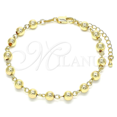 Oro Laminado Fancy Bracelet, Gold Filled Style Ball Design, Polished, Golden Finish, 03.63.2178.07 (06 MM for wholesale, main product view